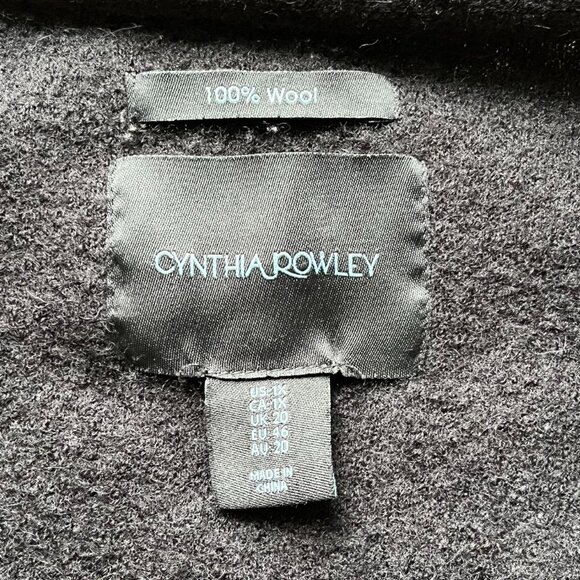 Cynthia Rowley Peacoat Womens 1X Black 100% Wool Elegant Chic Warm Winter Coat - Picture 2 of 8